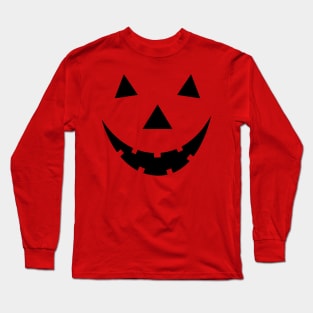 Black halloween pumpkin face Long Sleeve T-Shirt